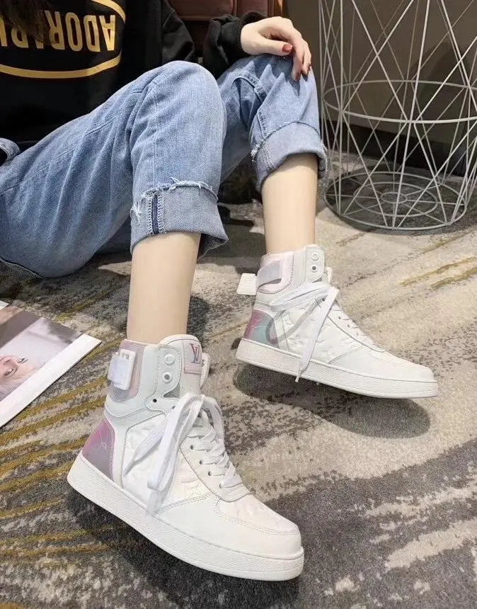Louis Vuitton Rivoli Ankle Sneakers White with Iridescent Back Metroutfits