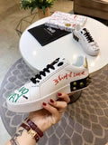 Dolce & Gabbana White Leather Sneakers Metroutfits