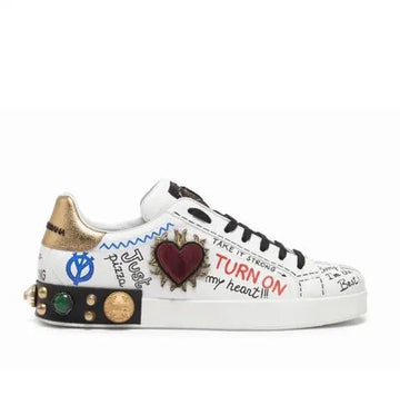 Dolce & Gabbana White Leather Sneakers Metroutfits