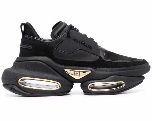 Balmain Bbold Leather Sneakers For Men & Women Metroutfits