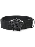 Versace Medusa Zucca Brown Canvas Belt Metroutfits
