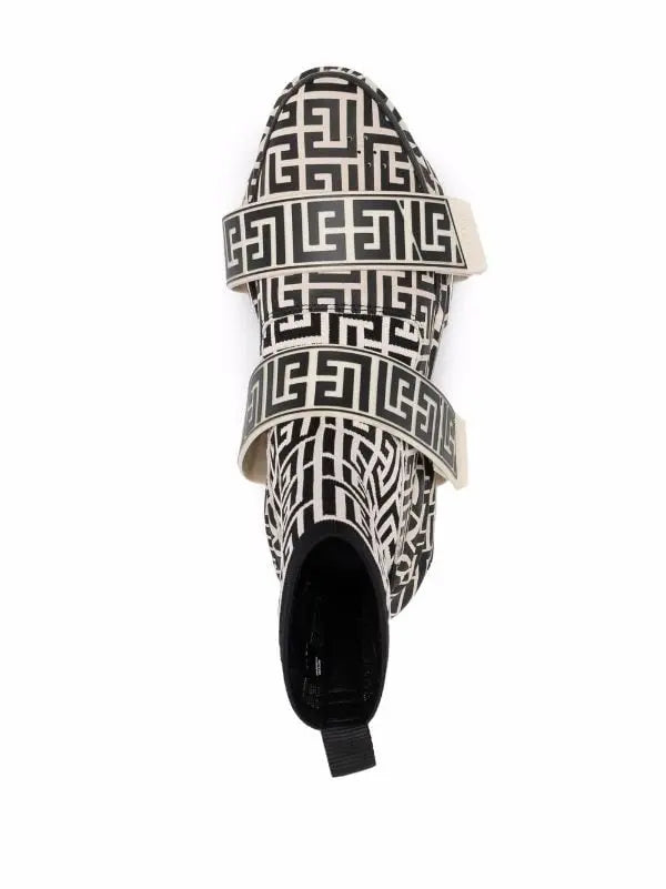 Balmain High Top Leather Sneakers Metroutfits