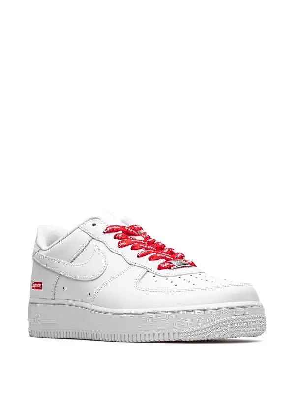 Nike x Supreme Air Force 1 Low White & Red Sneakers New Metroutfits