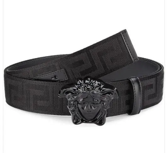 Versace Medusa Zucca Brown Canvas Belt Metroutfits