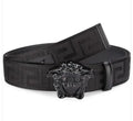 Versace Medusa Zucca Brown Canvas Belt Metroutfits
