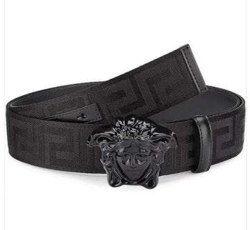 Versace Medusa Zucca Brown Canvas Belt Metroutfits