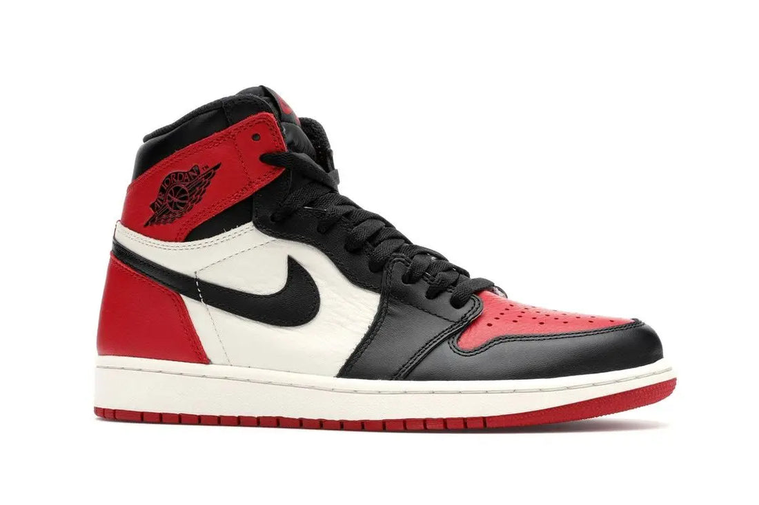 Nike Air Jordan Retro 1 High Bred Toe Red Sneakers New with Tag & Box Metroutfits
