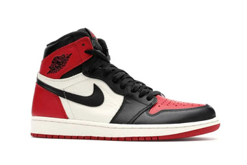 Nike Air Jordan Retro 1 High Bred Toe Red Sneakers New with Tag & Box Metroutfits
