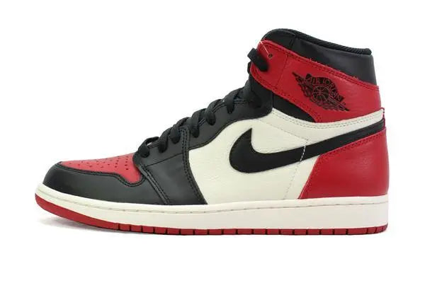 Nike Air Jordan Retro 1 High Bred Toe Red Sneakers New with Tag & Box Metroutfits