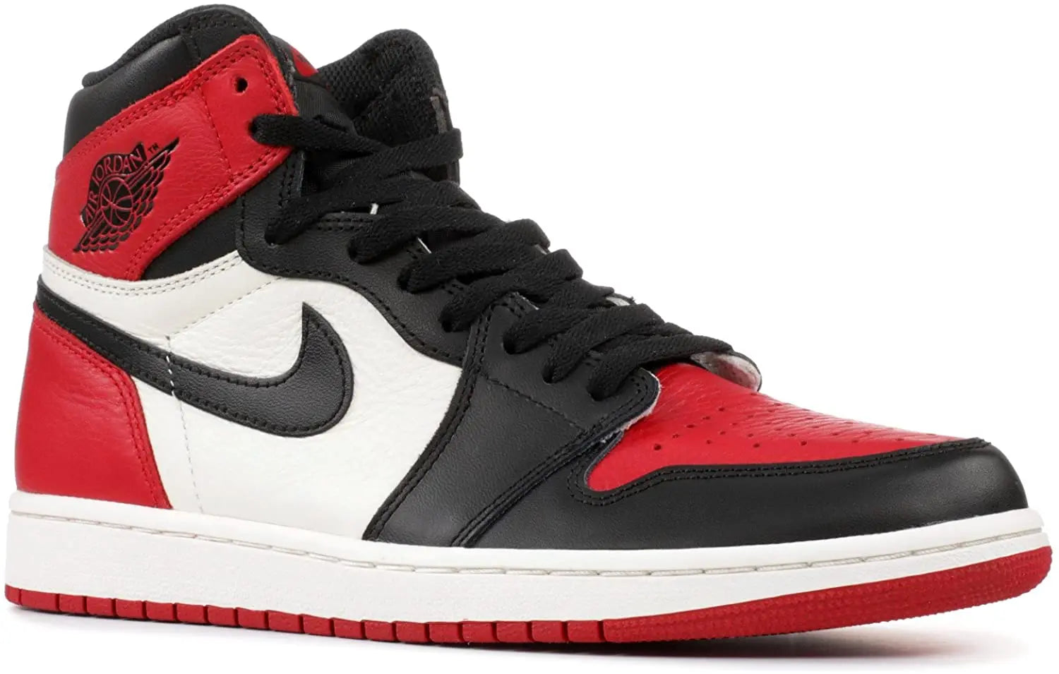 Nike Air Jordan Retro 1 High Bred Toe Red Sneakers New with Tag & Box Metroutfits