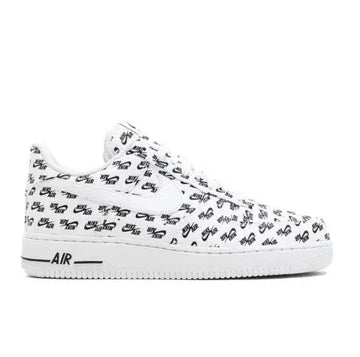 Nike Air Force 1 '07 QS Air Emblazoned White Black Sneaker Metroutfits