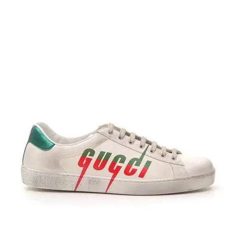 Gucci Ace Blade Print Ivory Sneakers – New with Tag and Original Box Metroutfits