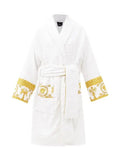 Versace Cotton Bathrobe With Baroque Medusa Trim Metroutfitstore