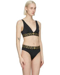 Versace Women's Triangle Bikini Top With Greek Key Metroutfitstore