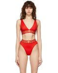 Versace Women's Triangle Bikini Top With Greek Key Metroutfitstore
