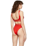 Versace Women's Triangle Bikini Top With Greek Key Metroutfitstore