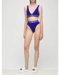 Versace Women's Triangle Bikini Top With Greek Key Metroutfitstore