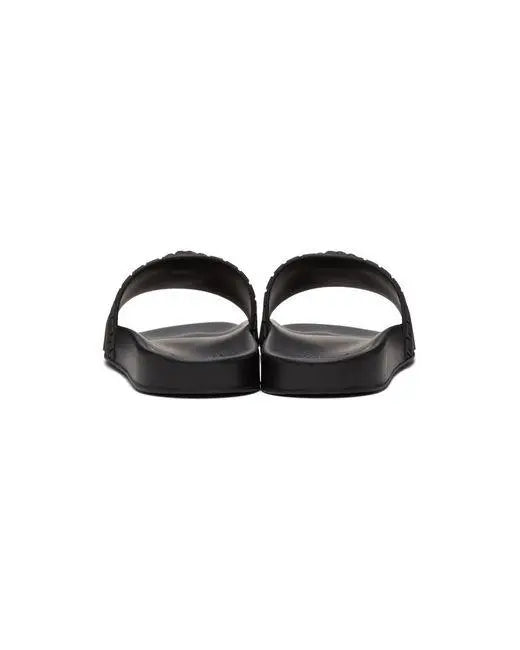 Versace Unisex Black  Signature Slides Metroutfits