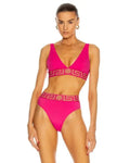 Versace Women's Triangle Bikini Top With Greek Key Metroutfitstore