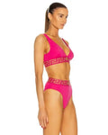Versace Women's Triangle Bikini Top With Greek Key Metroutfitstore