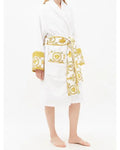 Versace Cotton Bathrobe With Baroque Medusa Trim Metroutfitstore