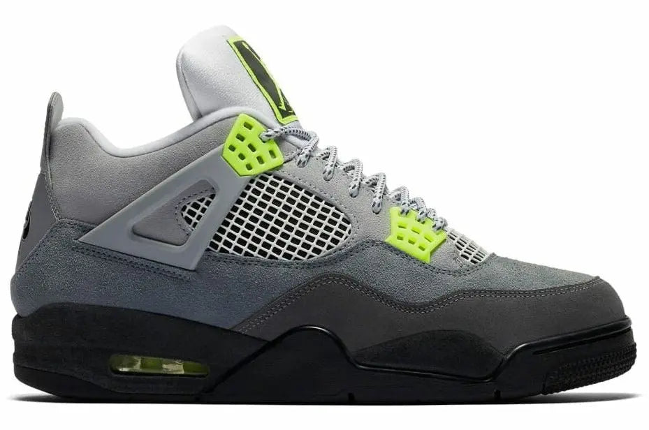 Air Jordan 4 Retro Neon Basketball Shoes New With Box Metroutfits